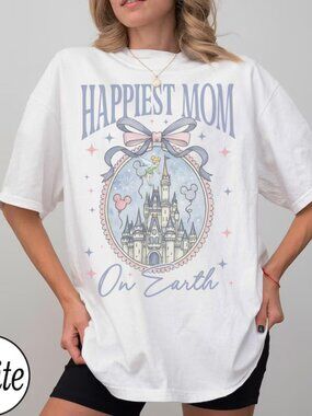 Happiest Mom On Earth Shirt, Graphic Bow Mom T-shirt, Mothers Day Gift